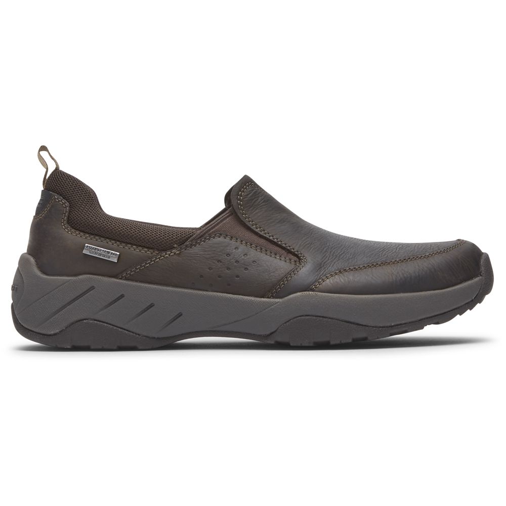 Sapatos De Caminhada Homem Rockport Xcs Spruce Peak Waterproof Slip-On Chocolate Escuro,Portugal XJZ